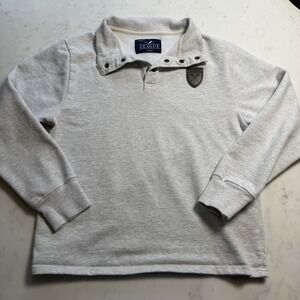 League Emory University Pullover Sweatshirt Snap Collar Women's Light Gray